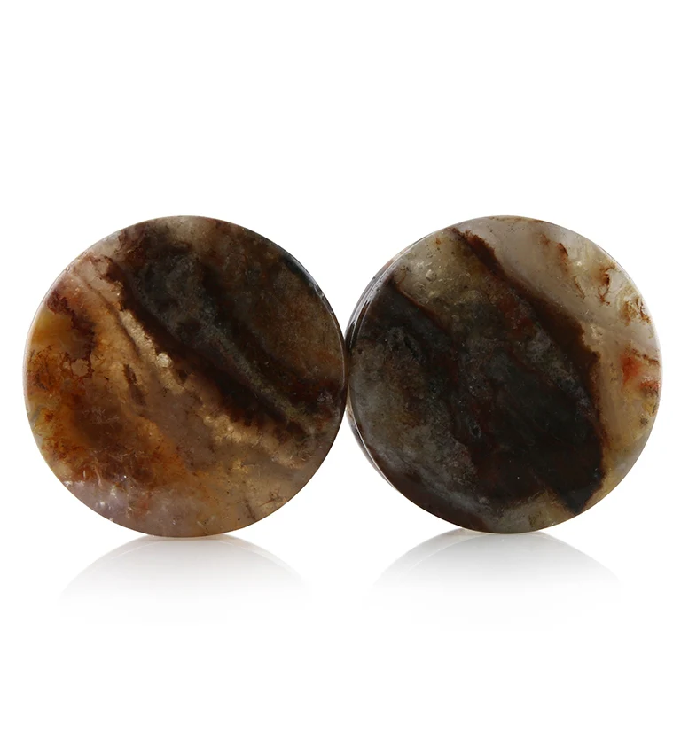Laguna Lace Agate Stone Plugs 1 Inch (25mm) Version 7 - Mrs Treak