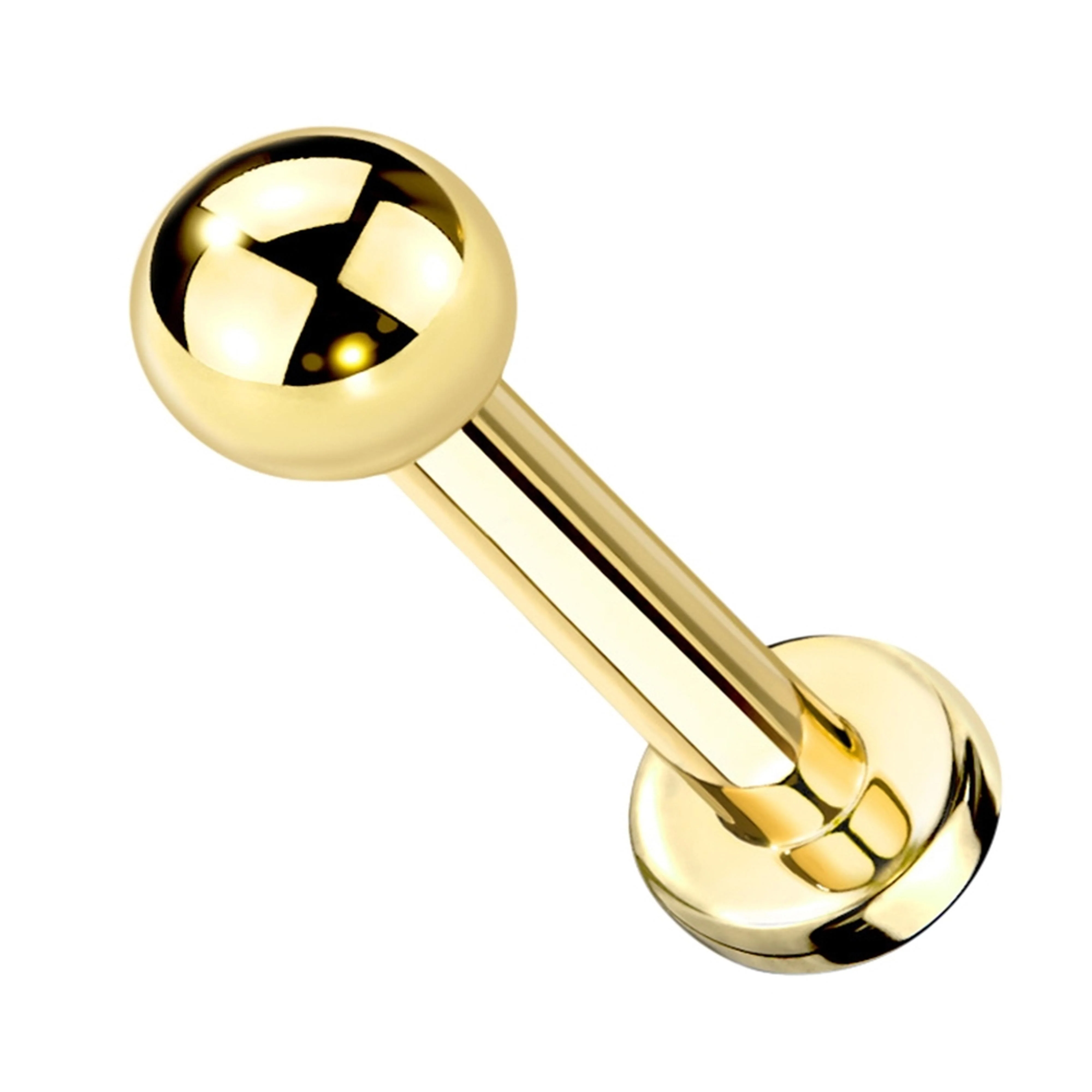 16G Gold PVD Titanium Labret - External Threading - Mrs Treak