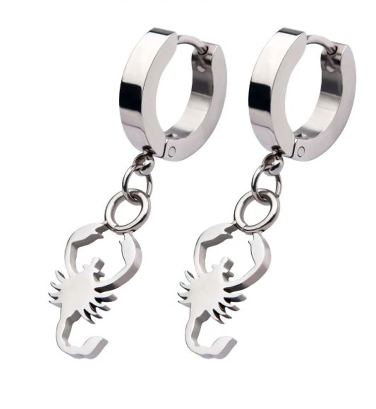 Scorpion Stainless Steel Huggie Earrings - Mrs Treak