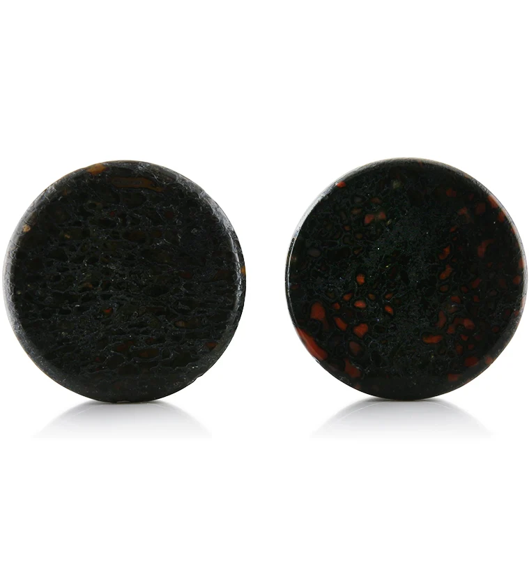 Fossilized Dinosaur Bone Plugs 1 Inch (25mm) Version 6 - Mrs Treak