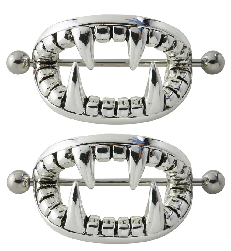 XL Fang Nipple Ring Shield - Mrs Treak