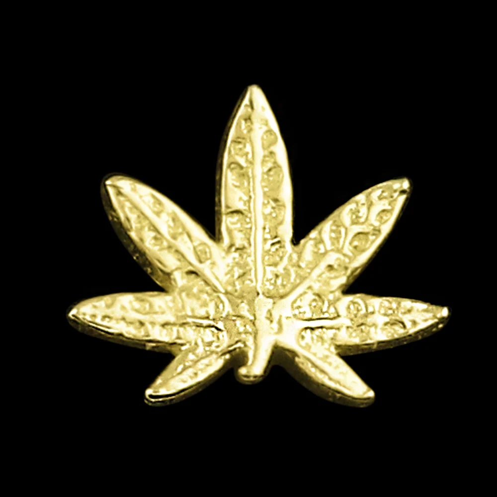18kt Gold Hemp Leaf Threadless Top - Mrs Treak