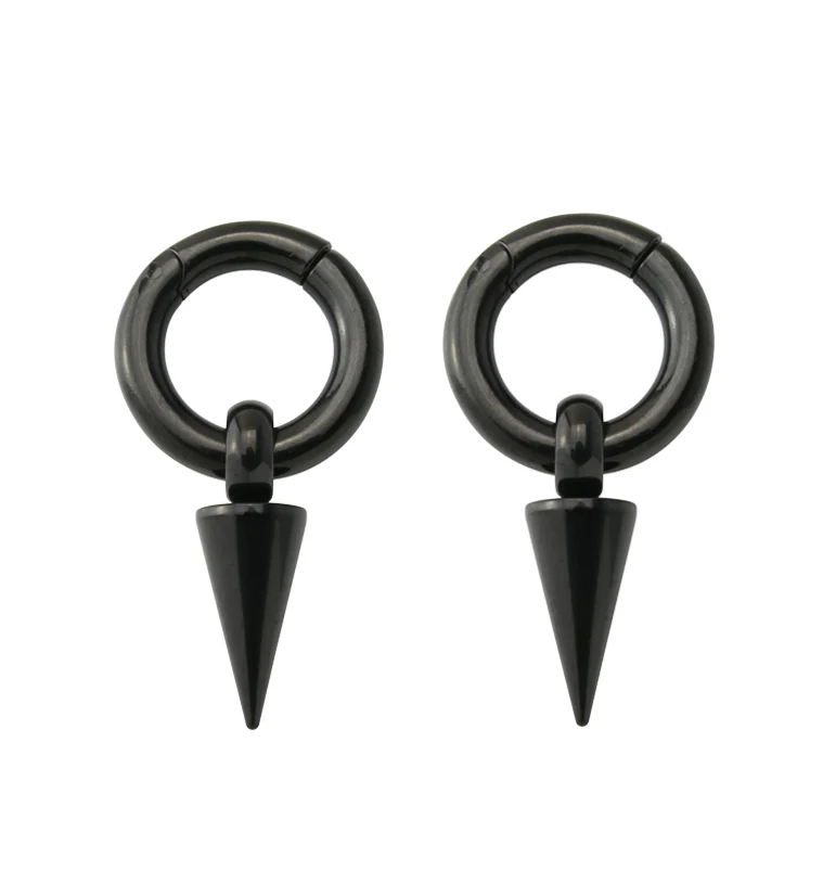 Black PVD Raceme Hinged Ear Weights - Mrs Treak