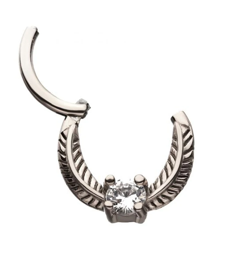 Feather Gem Hinged Segment Ring - Mrs Treak