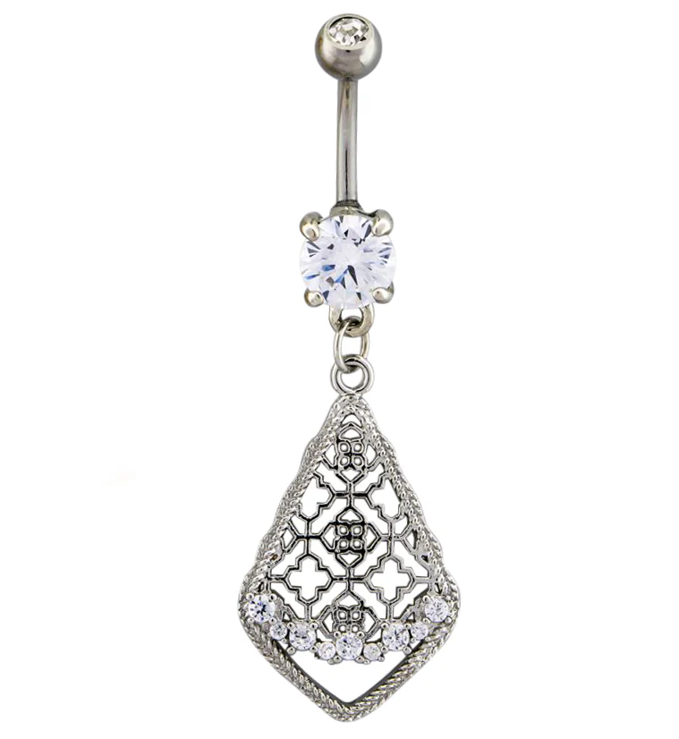 Teardrop Trellis Dangle Belly Button Ring - Mrs Treak
