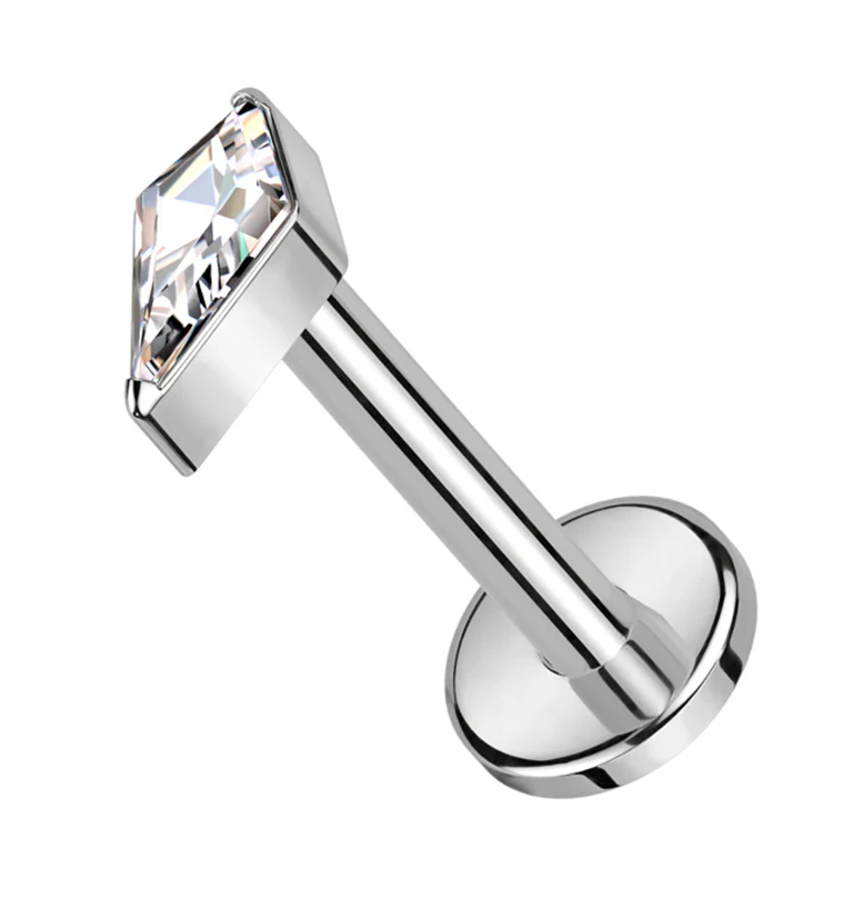 Abyss Clear CZ Internally Threaded Titanium Labret - Mrs Treak