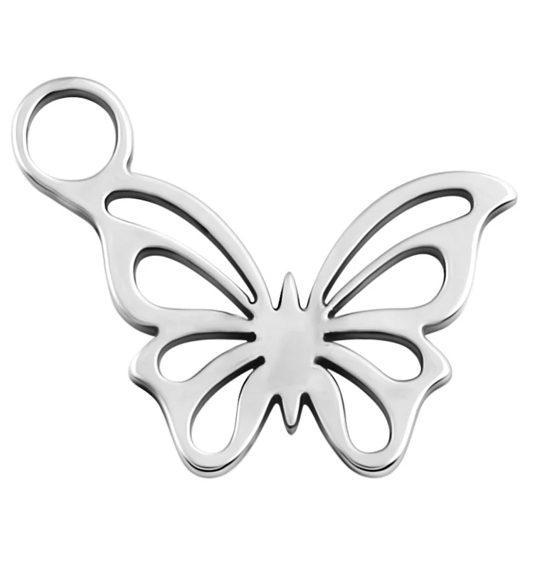 Butterfly Outline Stainless Steel Charm - Mrs Treak