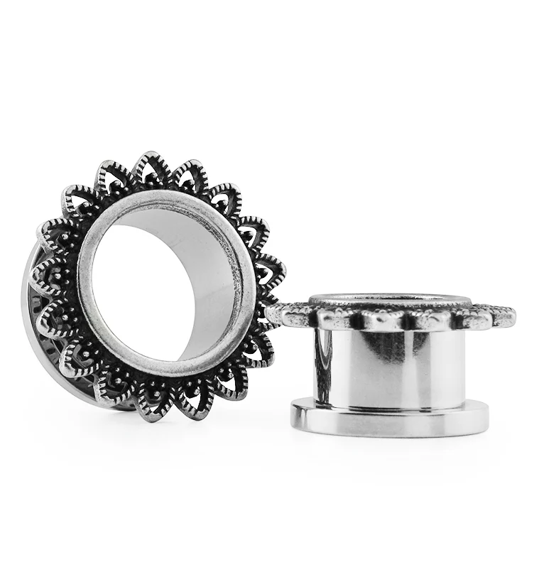 Beaded Floral Stainless Steel Tunnels - Mrs Treak