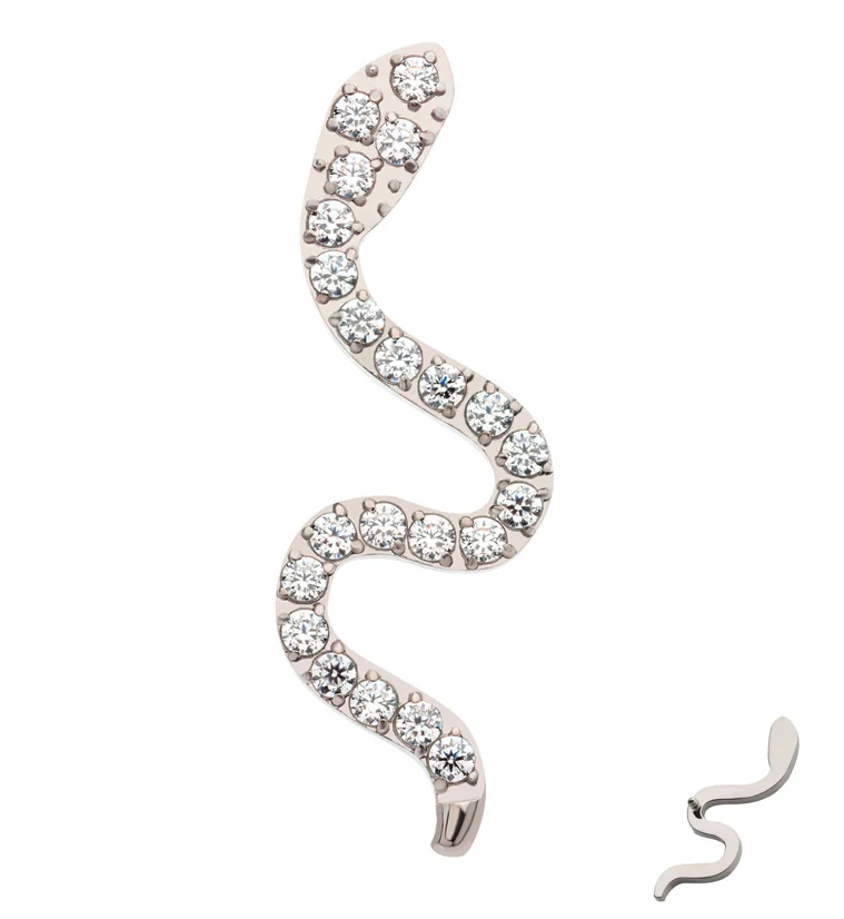 Snake Pave CZ Internally Threaded Titanium Top - Mrs Treak