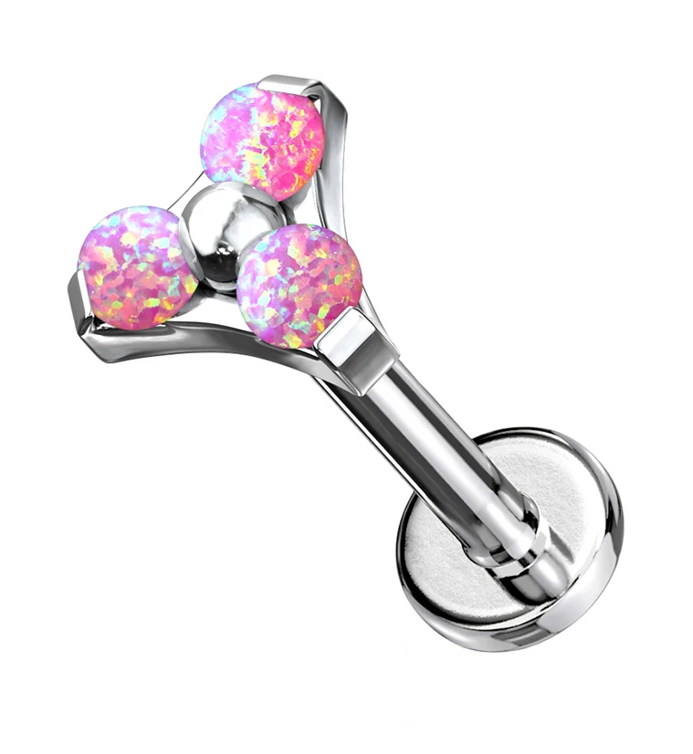 16G Triple Pink Opalite Labret - Mrs Treak