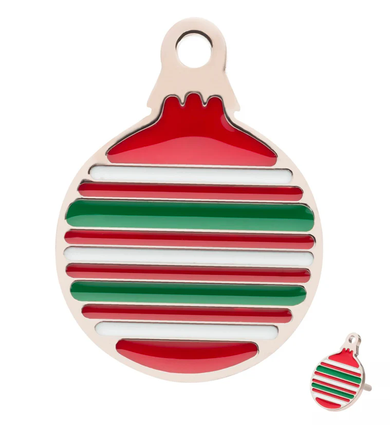 Striped Tree Ornament Threadless Titanium Top - Mrs Treak