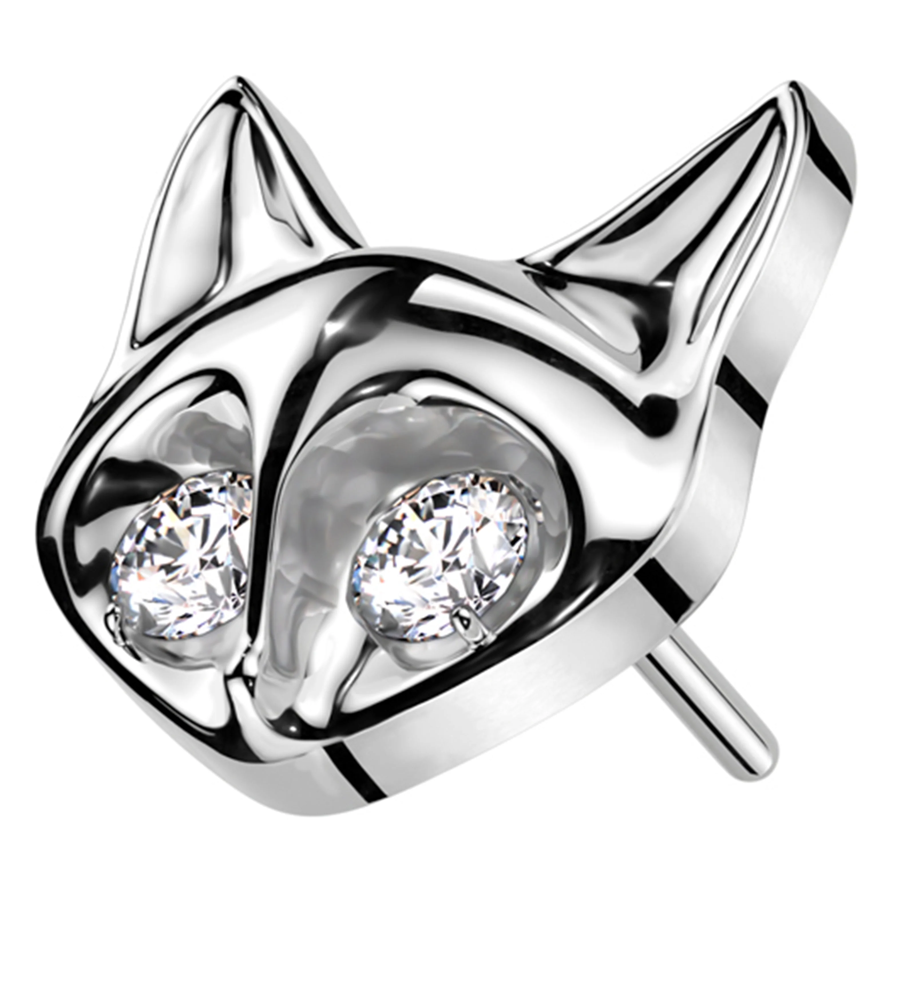 Fox Clear CZ Titanium Threadless Top - Mrs Treak