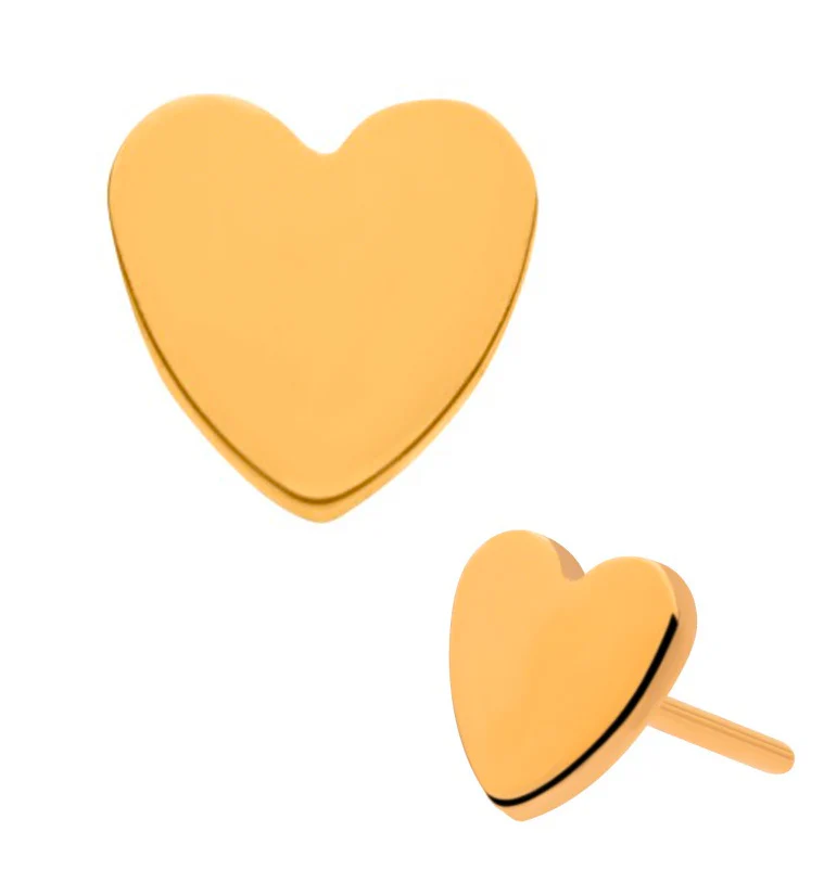 24kt Gold PVD Titanium Heart Threadless Top - Mrs Treak