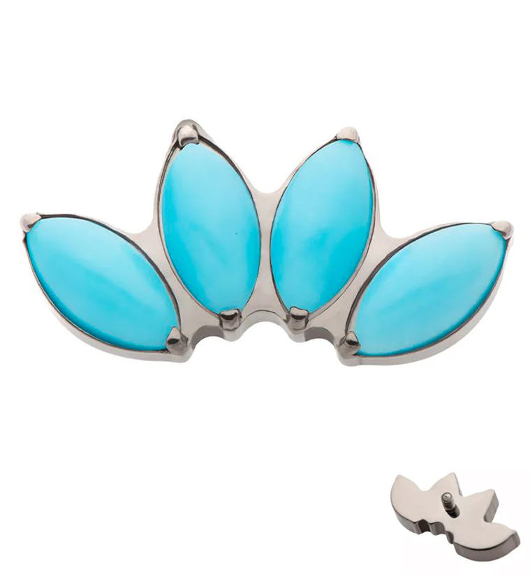 Quartet Howlite Turquoise Internally Threaded Titanium Top - Mrs Treak