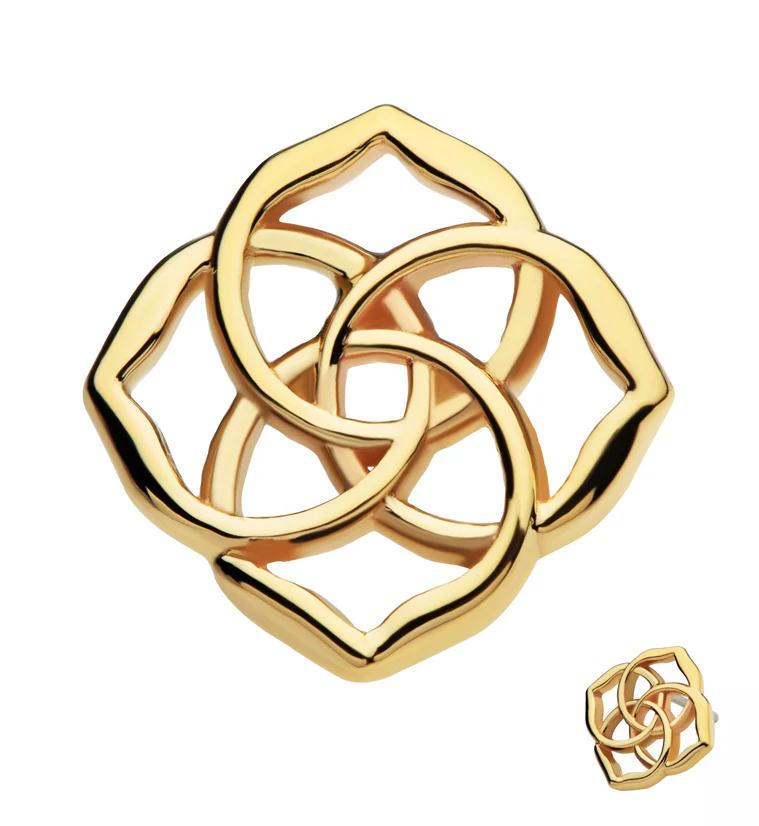 14kt Gold Four Point Celtic Knot Threadless Top - Mrs Treak