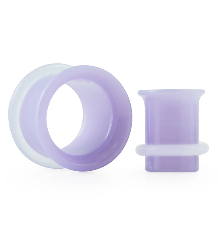 Lavender Glass Single Flare Tunnels - Mrs Treak