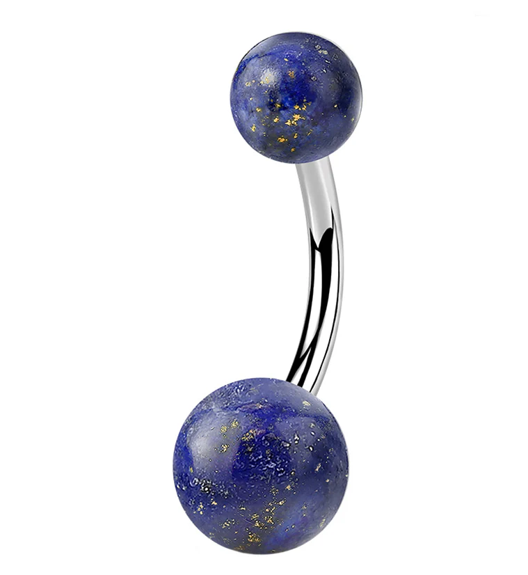 Double Sodalite Blue Stone Belly Ring - Mrs Treak