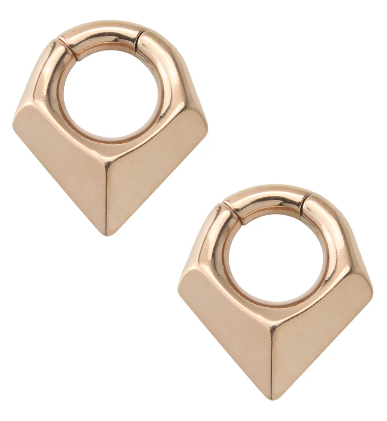 Rose Gold PVD Cusp Hinged Ear Weights - Mrs Treak