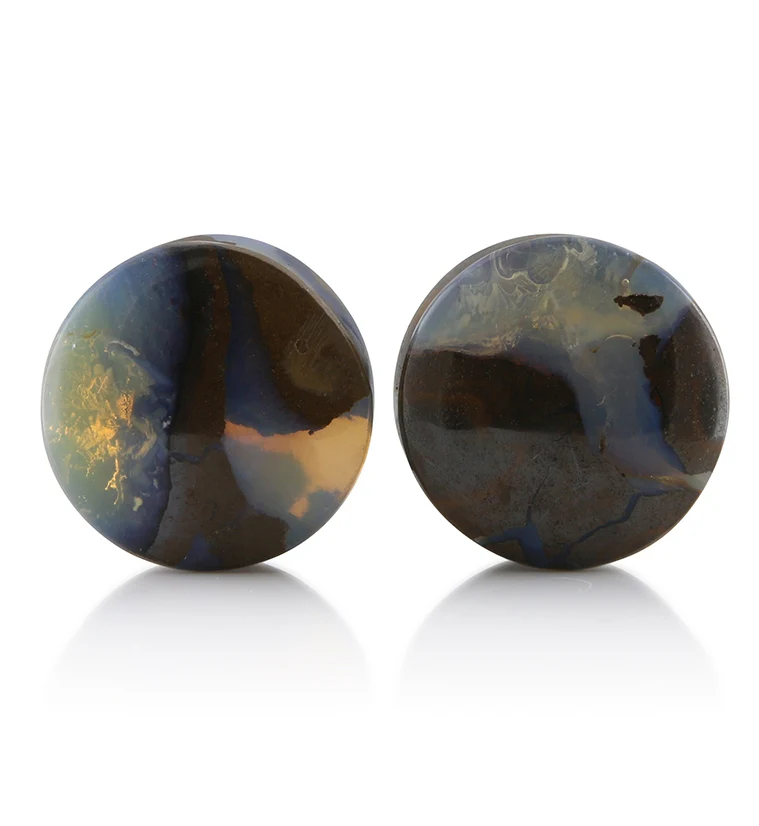 Boulder Opal Plugs 3-4