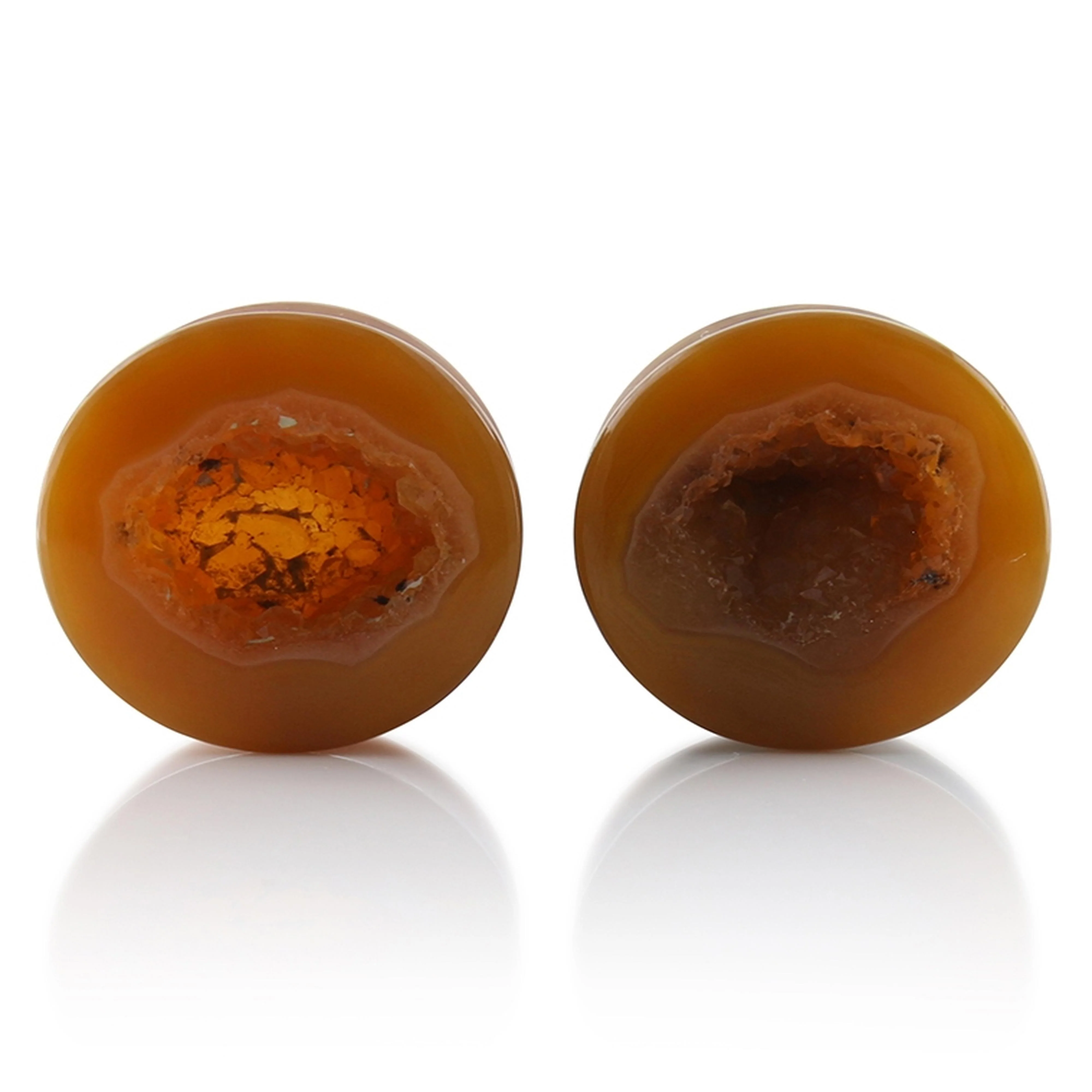 Geode Moroccan Seam Agate Stone Plugs (17mm) - Mrs Treak