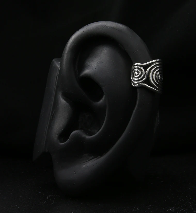 Swirl White Brass Ear Cuff - Mrs Treak
