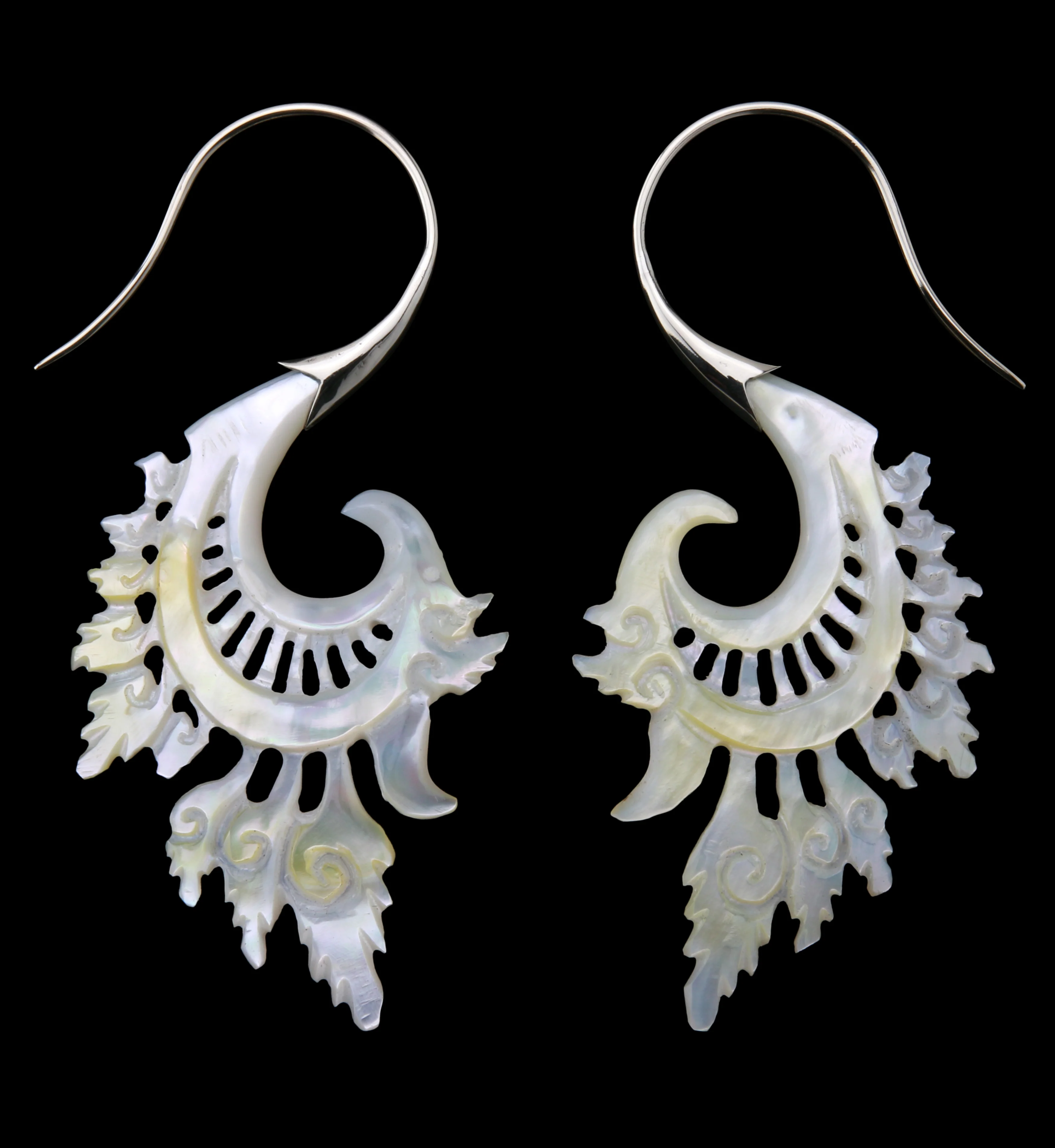 18G Alary White Brass MOP Hangers / Earrings - Mrs Treak