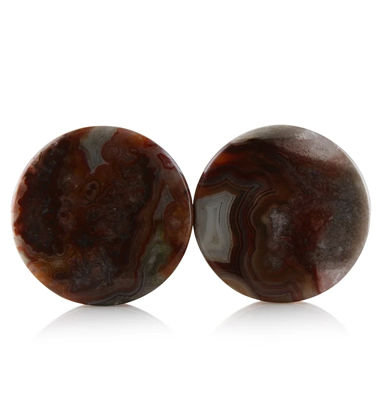Laguna Lace Agate Stone Plugs 1 Inch (25mm) Version 9 - Mrs Treak