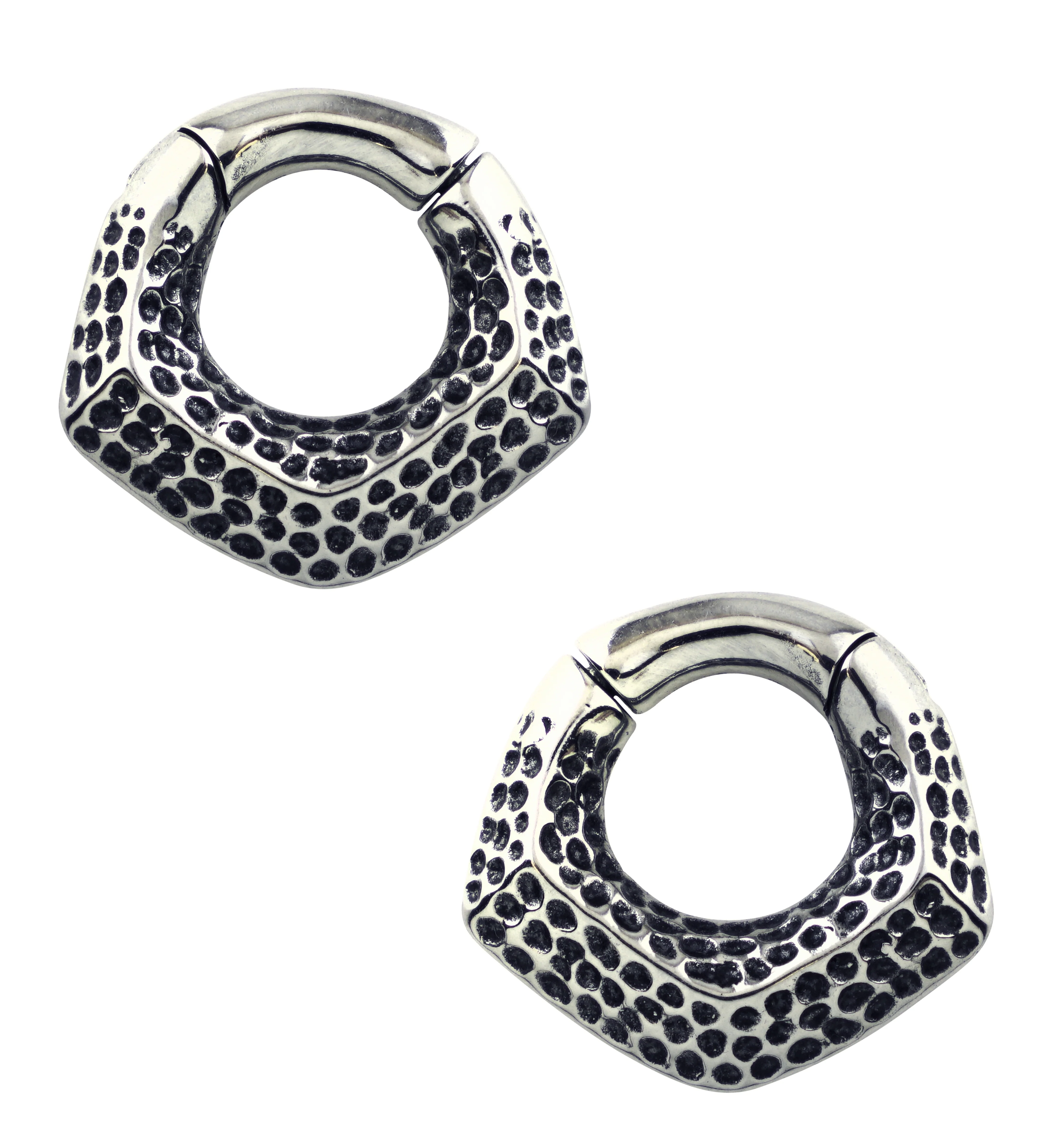 Hammered Point Hinged Ear Weights - Mrs Treak