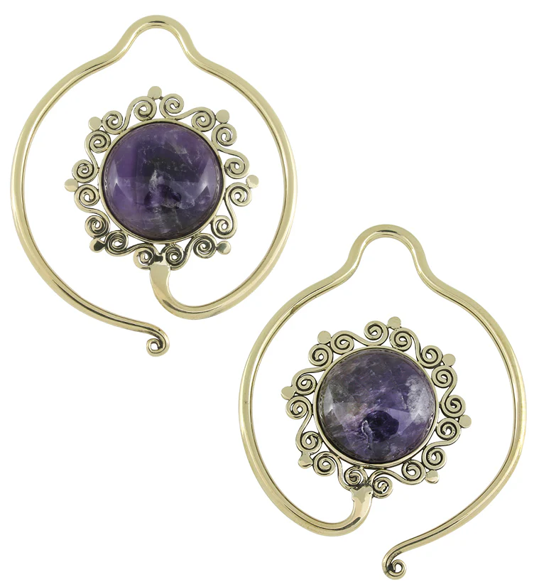 Helix Amethyst Stone Ear Weights - Mrs Treak