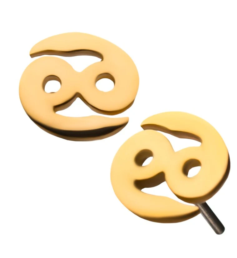 14kt Gold Cancer Zodiac Sign Threadless Top - Mrs Treak