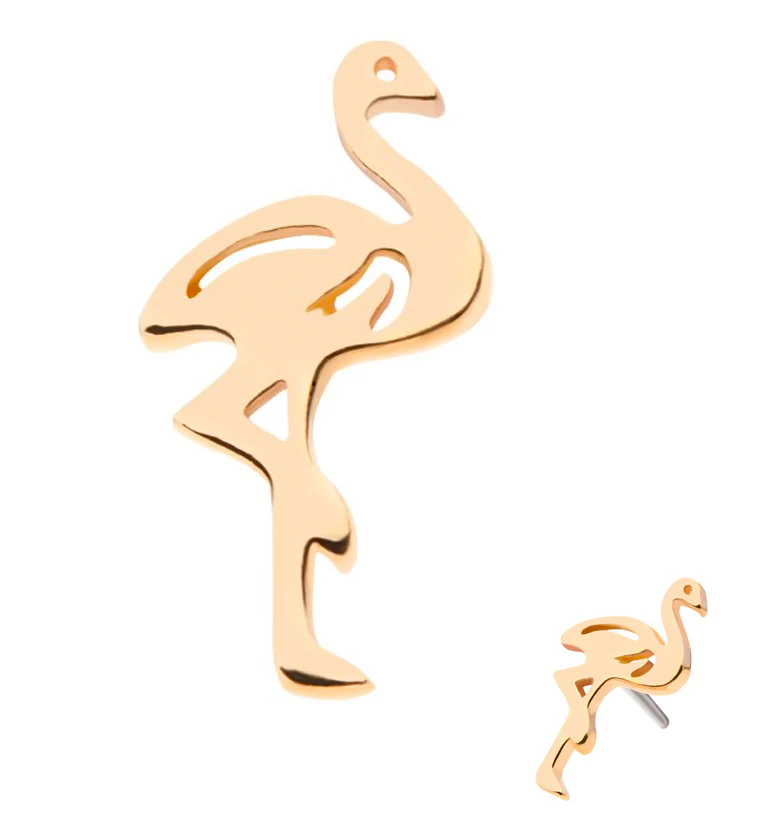 14kt Gold Flamingo Threadless Top - Mrs Treak