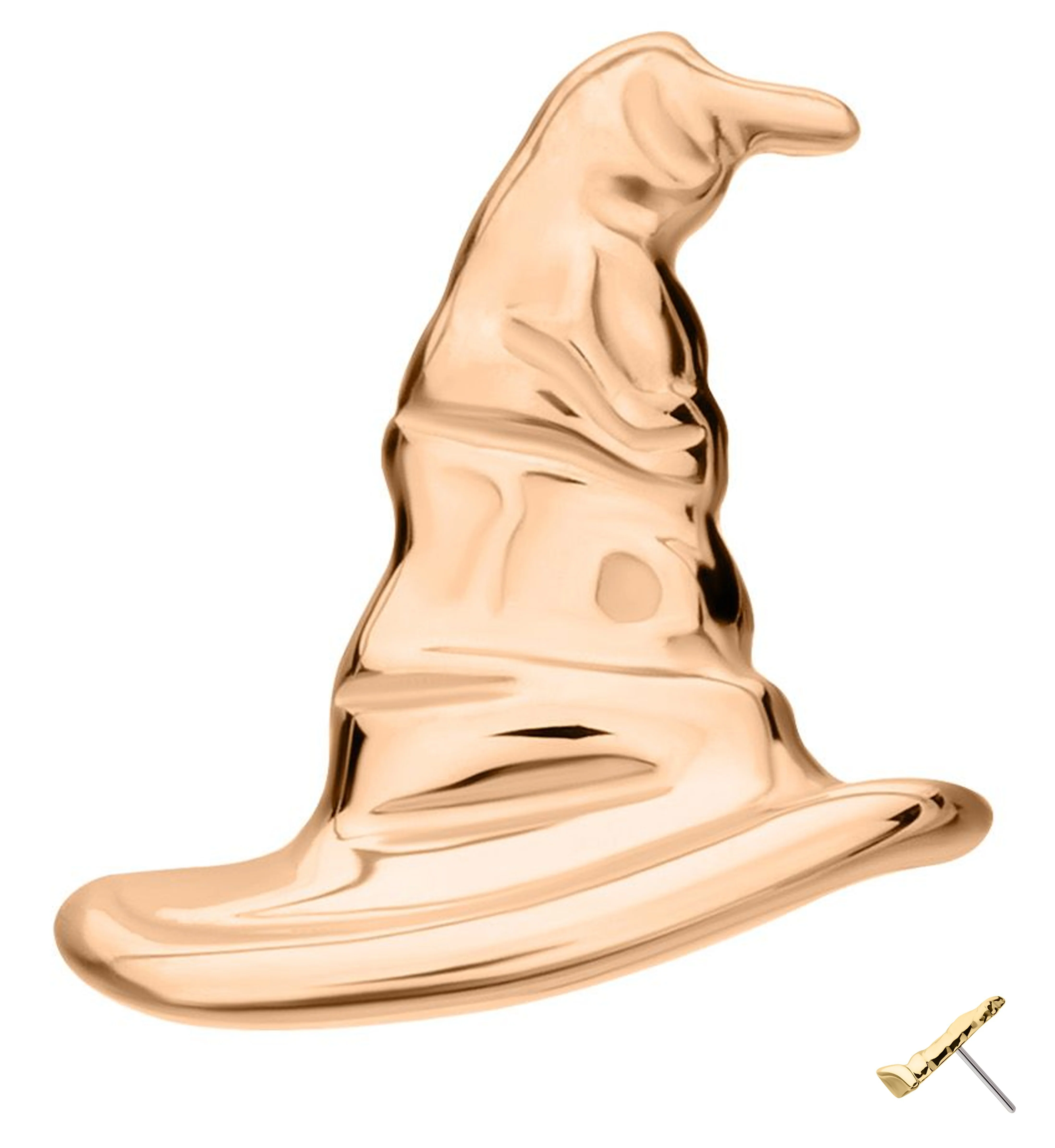14kt Rose Gold Sorting Hat Threadless Top - Mrs Treak