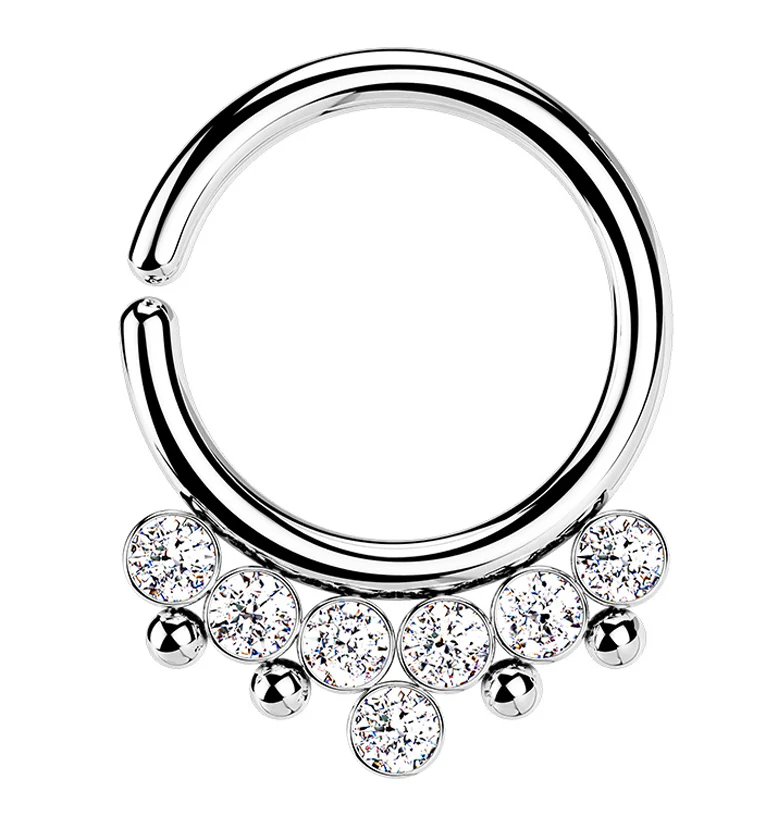 Clear CZ Rally Annealed Seamless Hoop Ring - Mrs Treak