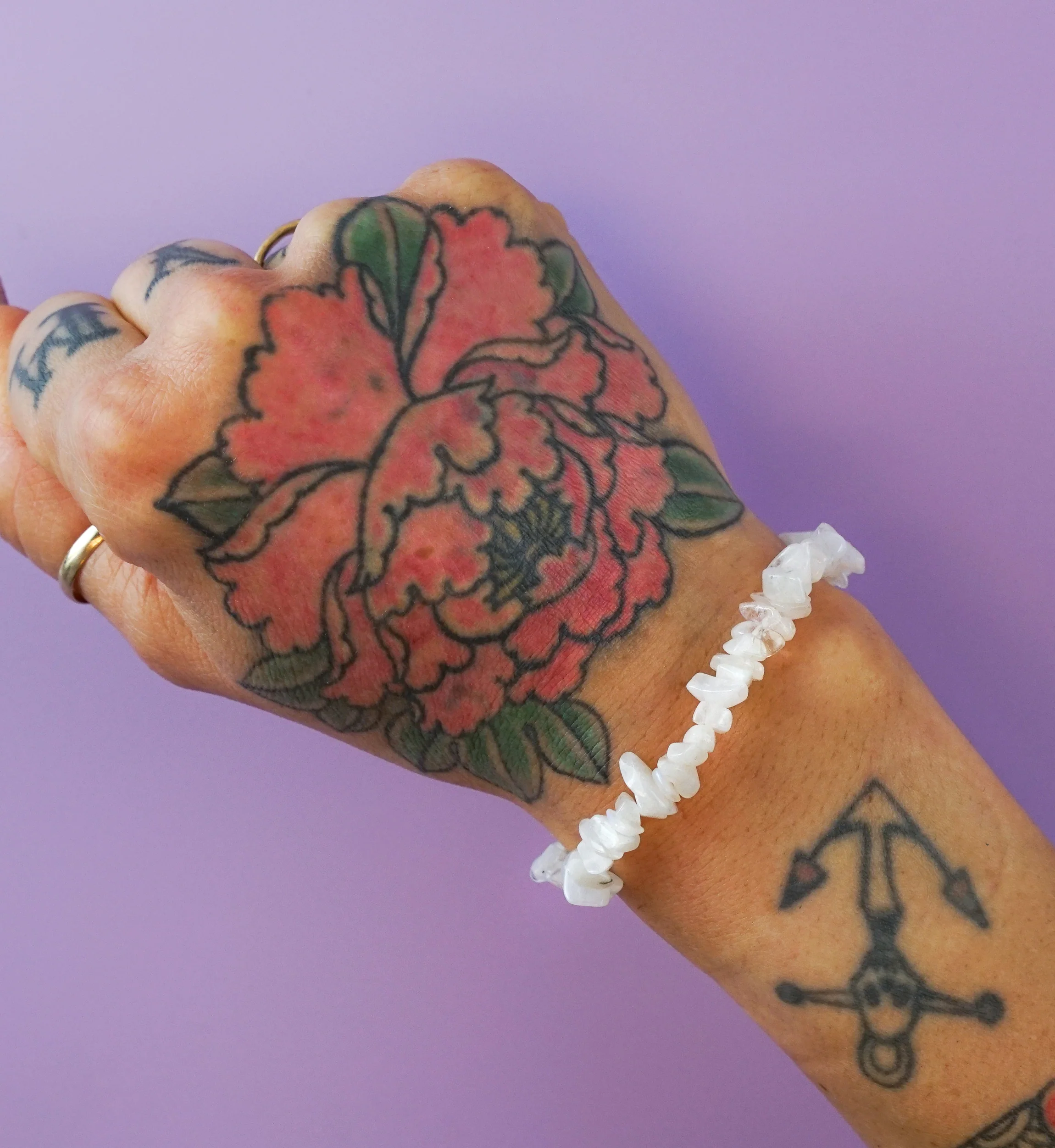 Rainbow Moonstone Chips Stone Bracelet - Mrs Treak