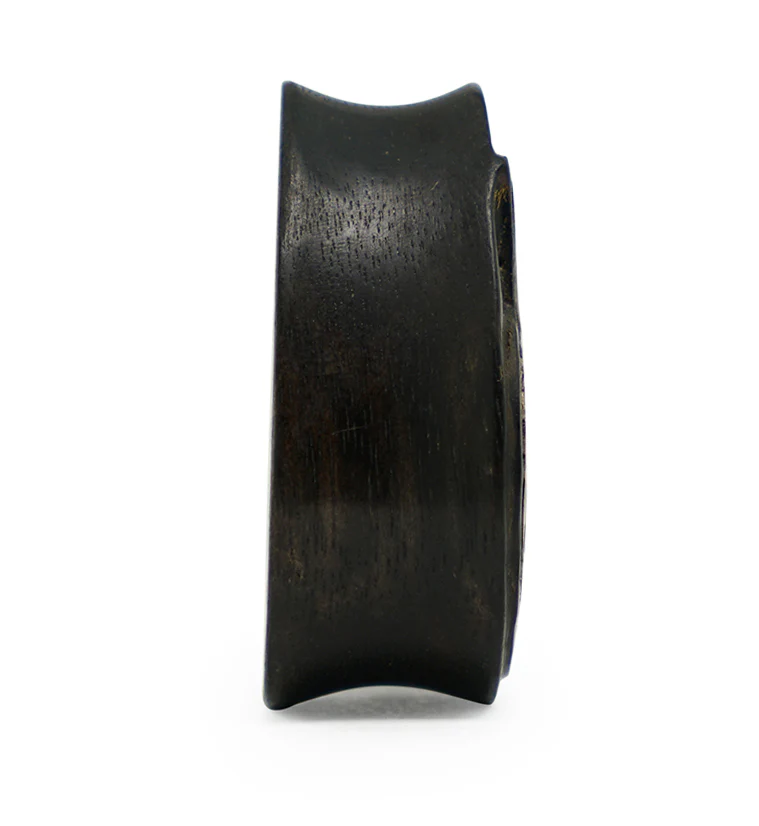 Areng Wood Teardrop Plugs with Ammonite Inlay - Mrs Treak