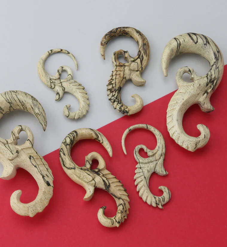 Tamarind Wood Seahorse Hanger Plugs - Mrs Treak