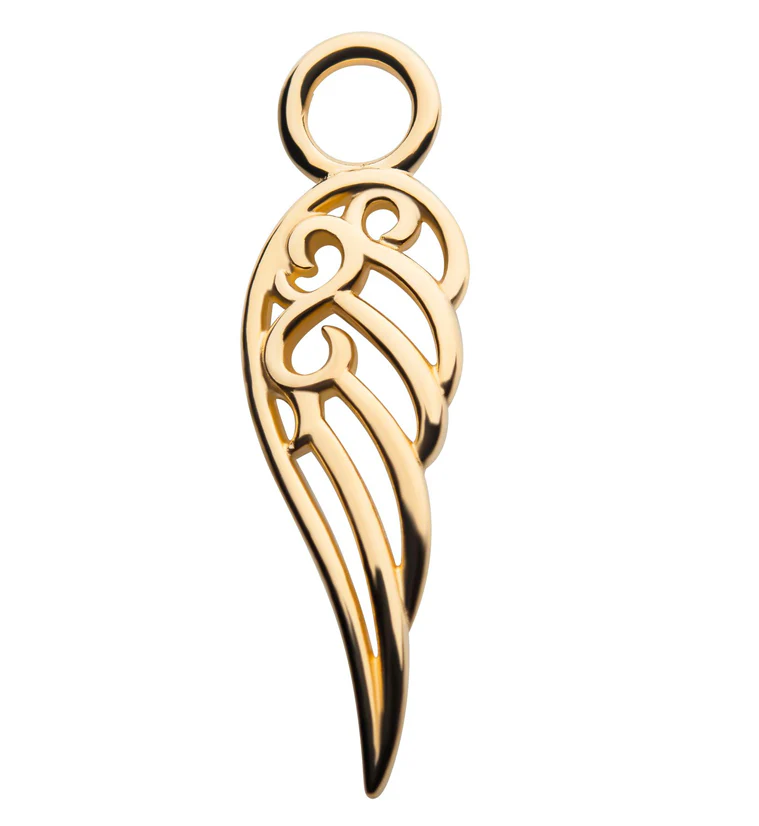 14kt Gold Angel Wing Charm - Mrs Treak