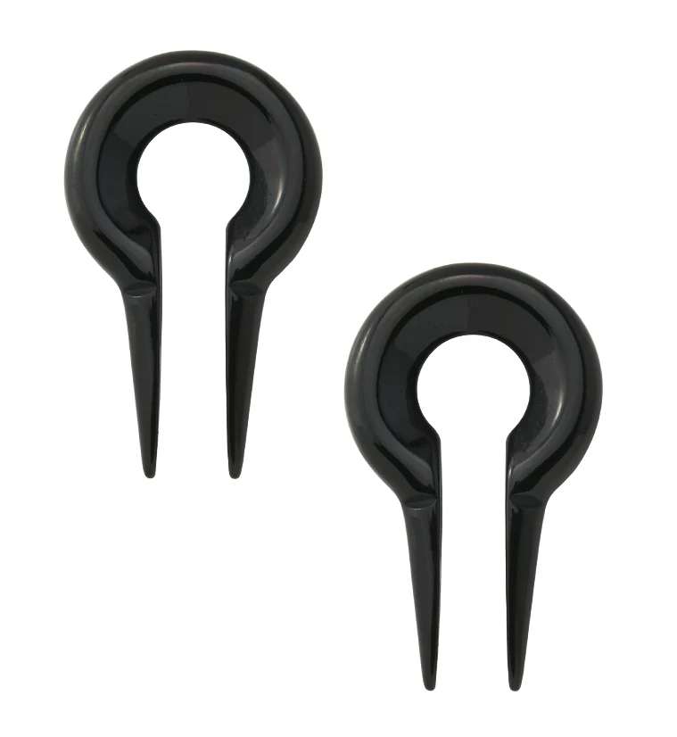 Black PVD Keyhole Stainless Steel Ear Weights - Mrs Treak