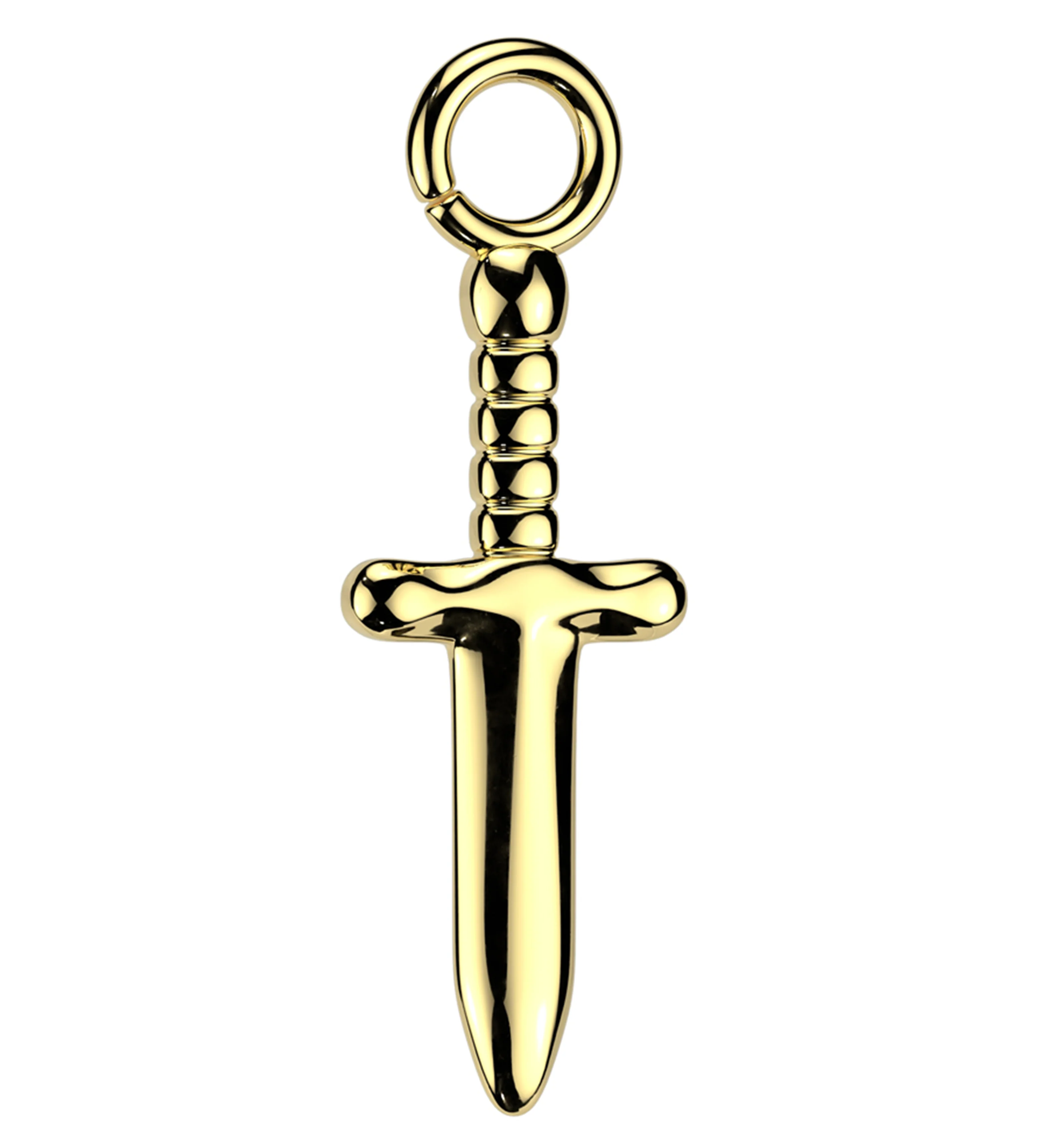 Gold PVD Dagger Titanium Charm - Mrs Treak