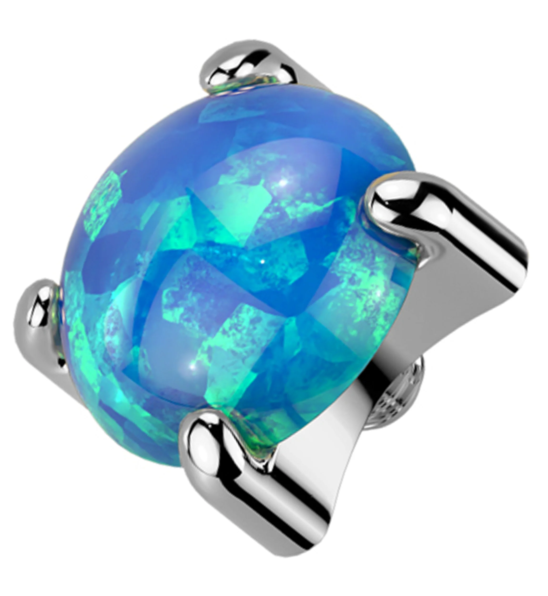 Prong Blue Opalite Titanium Internally Threaded Top - Mrs Treak