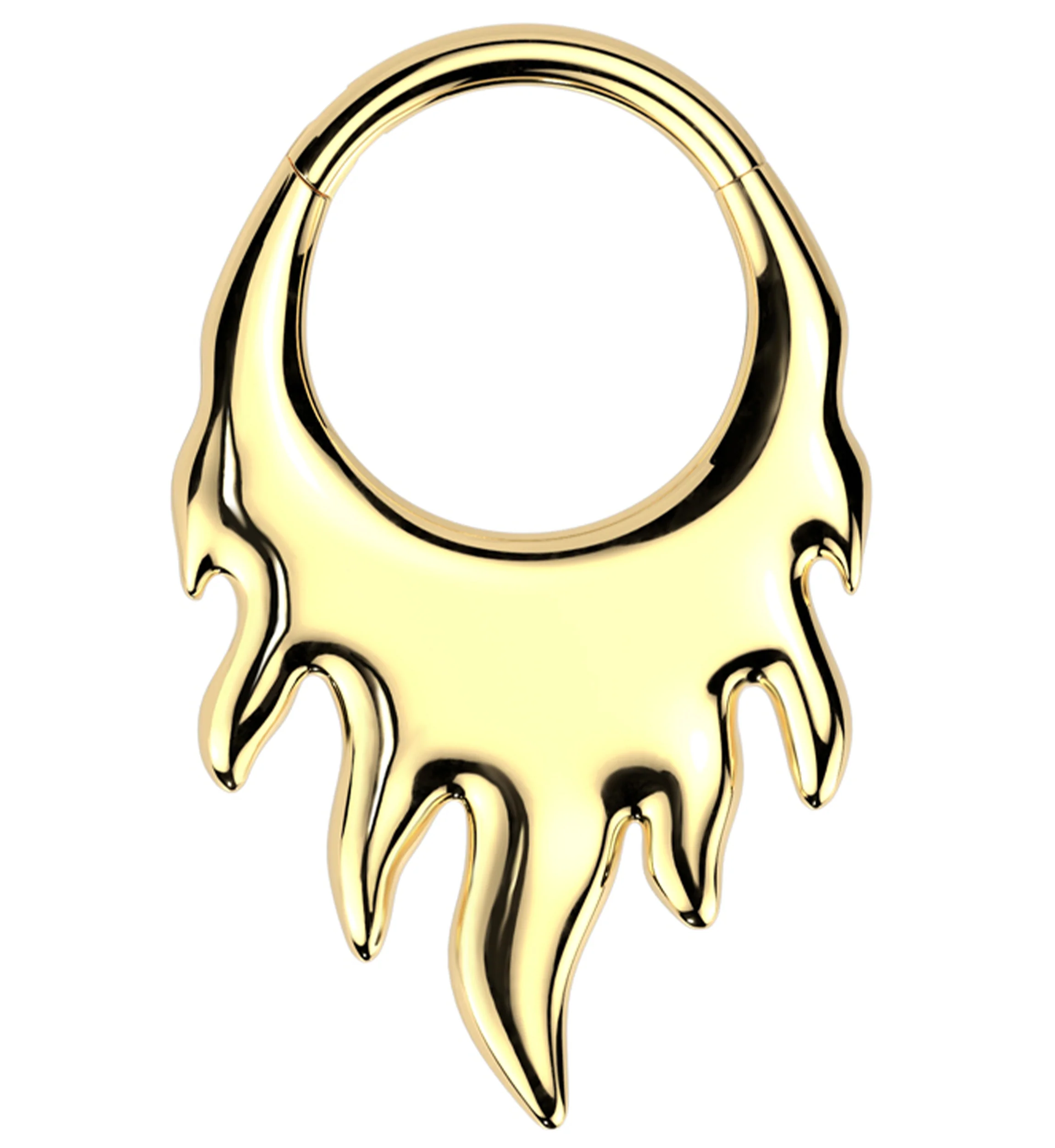 Gold PVD Blaze Titanium Hinged Segment Ring - Mrs Treak