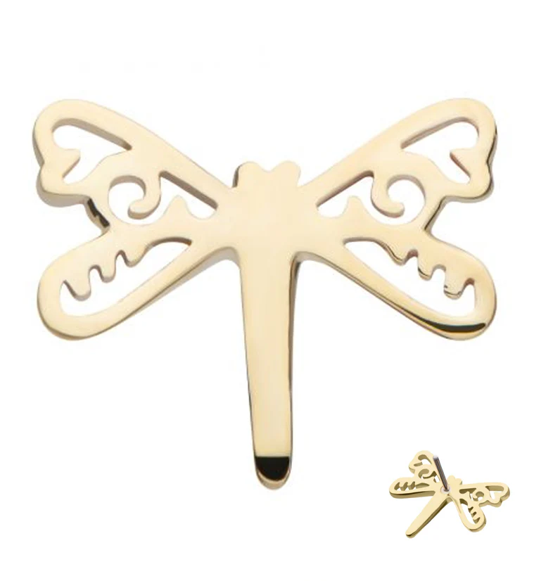 14kt Gold Trace Dragonfly Threadless Top - Mrs Treak