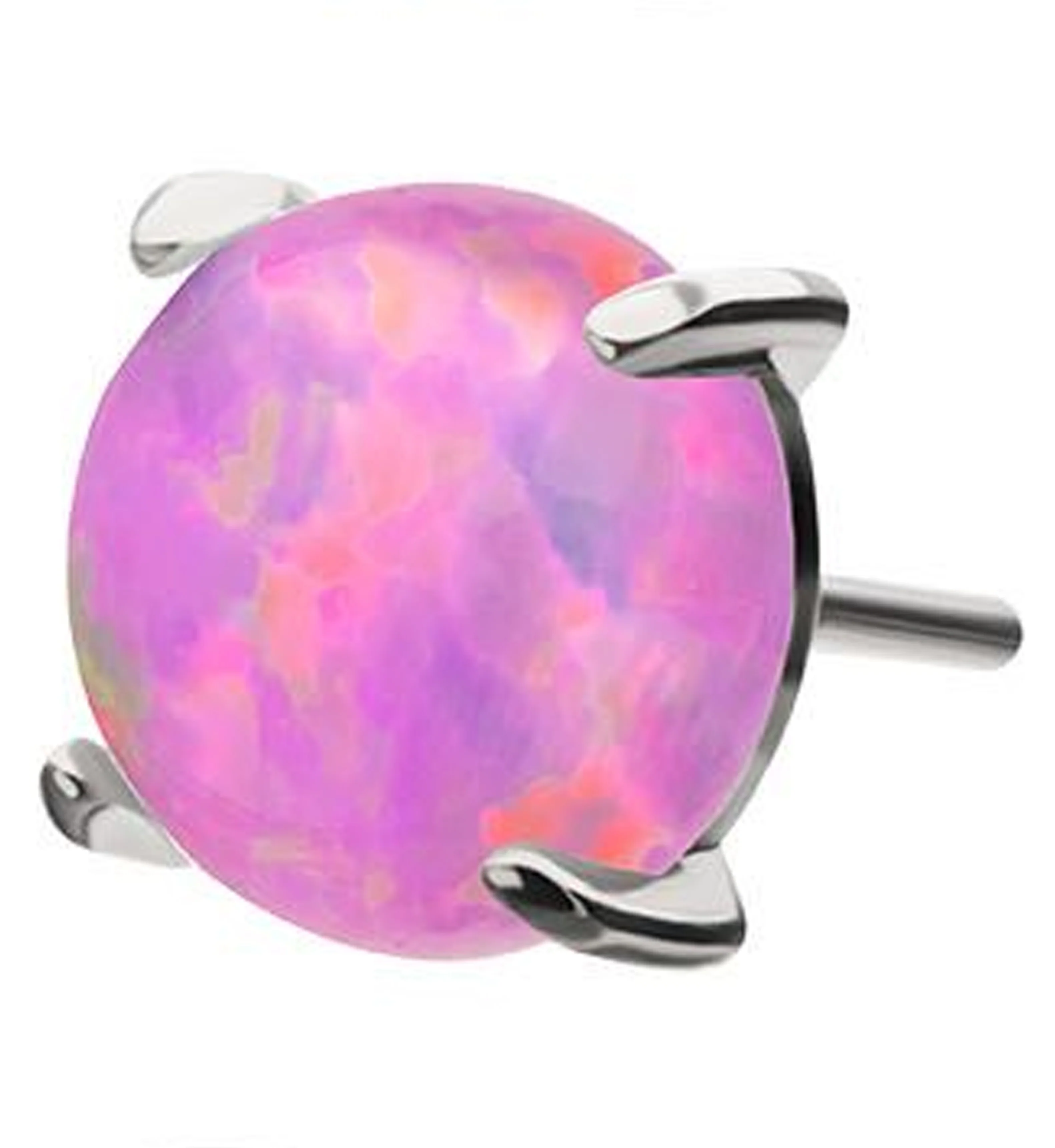Prong Pink Opalite Titanium Threadless Top - Mrs Treak
