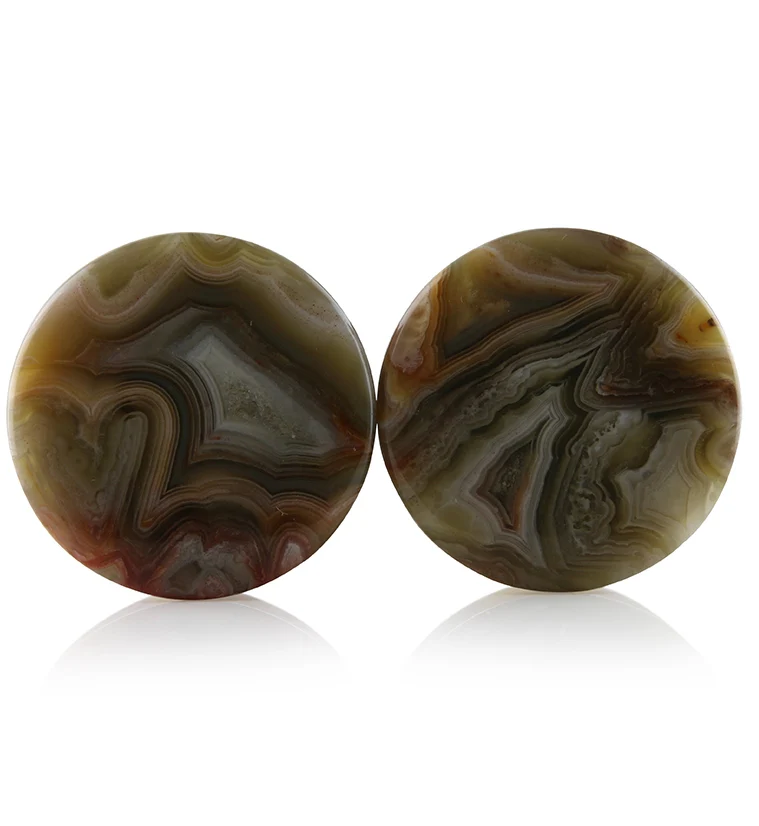 Laguna Lace Agate Stone Plugs 1 Inch (25mm) Version 4 - Mrs Treak
