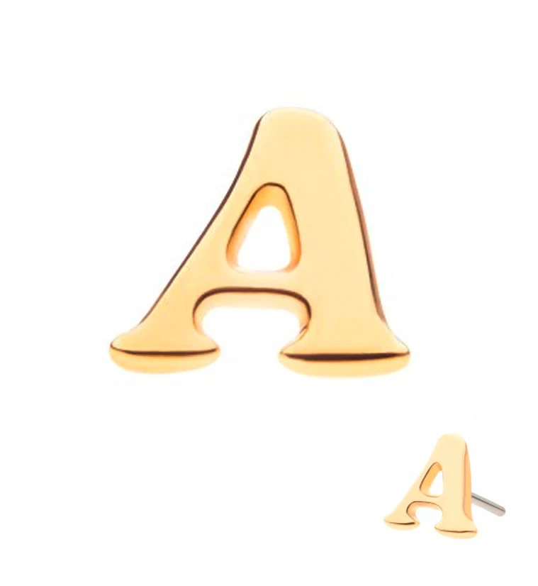 14kt Gold Letter A Threadless Top - Mrs Treak