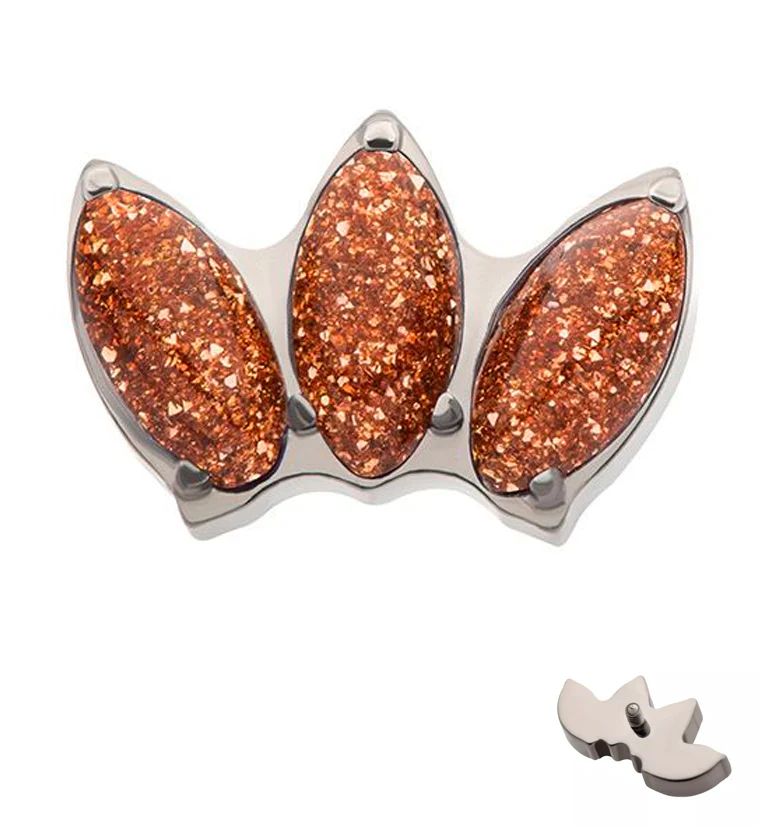 Empress Triple Faux Goldstone Stone Internally Threaded Titanium Top - Mrs Treak