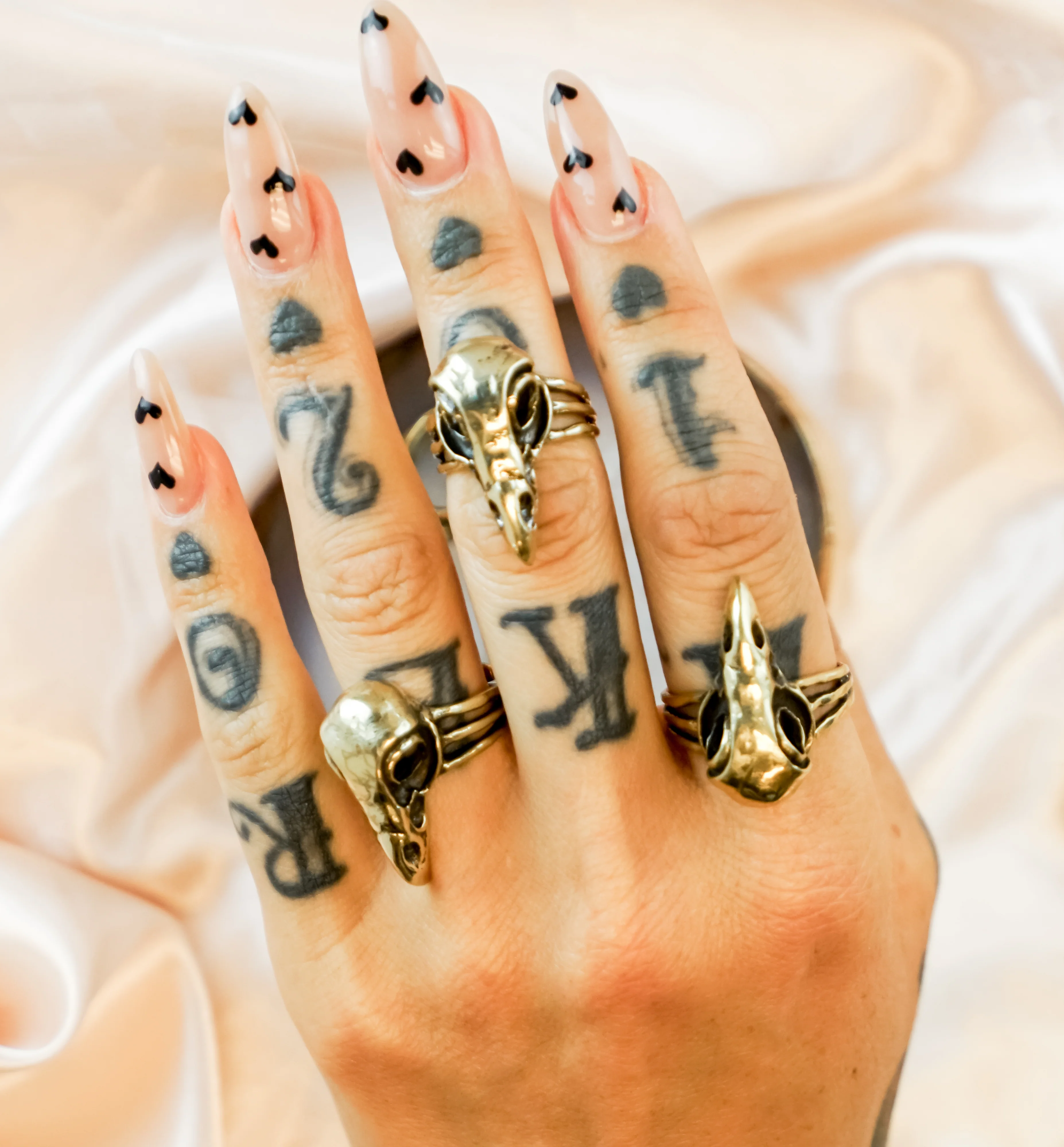 Raven Skull Brass Ring - Mrs Treak