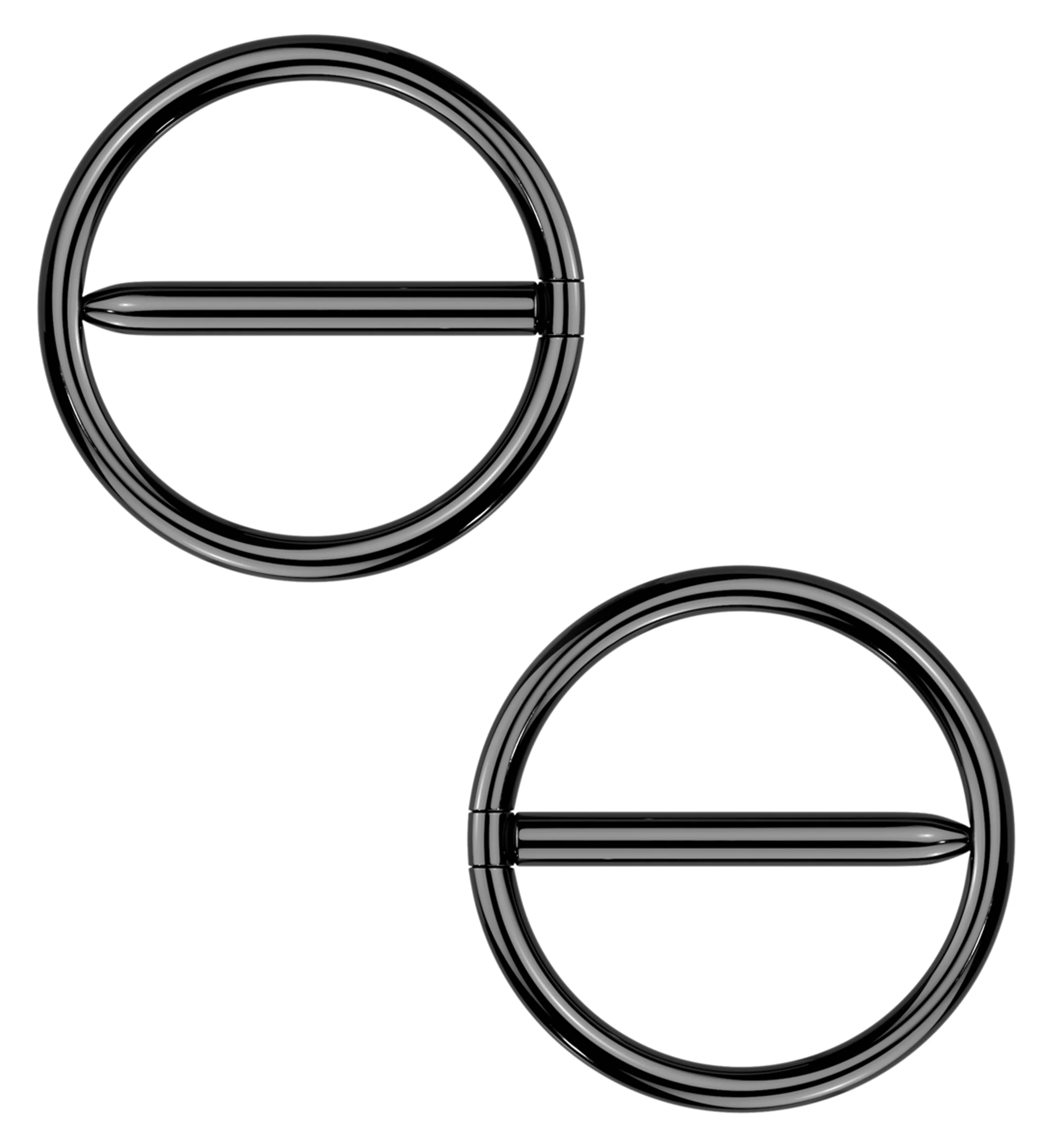 Black PVD Circlet Titanium Nipple Clicker Ring - Mrs Treak
