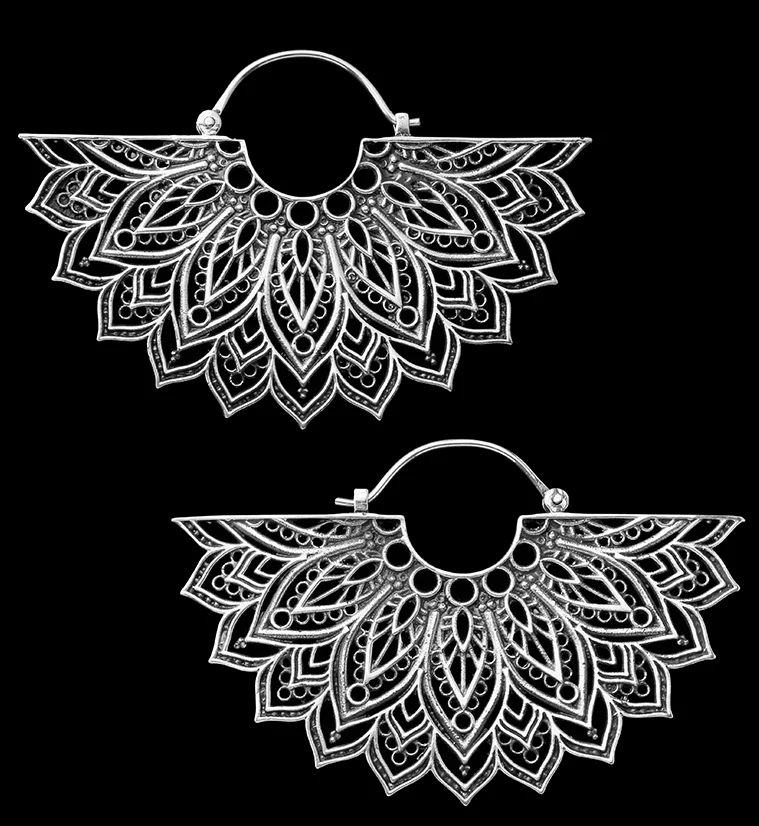 Half Manda White Brass Ear Weights - Mrs Treak