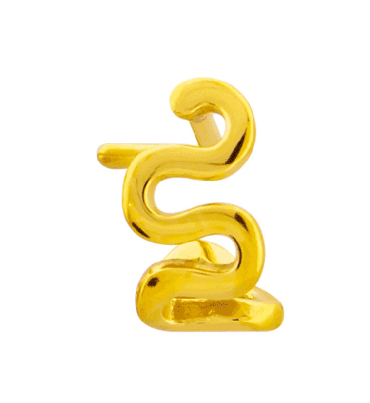 18G Gold PVD Squiggle Nose Curve - Mrs Treak